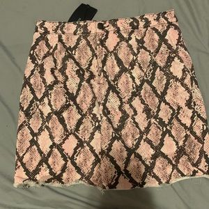 Snakeskin mini skirt